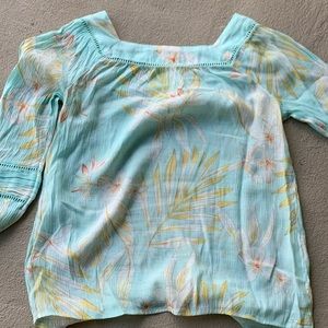 LC Lauren Conrad Square Neck Turquoise Blouse